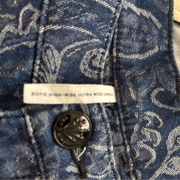 Rag & Bone Blue Paisley High-Rise Ankle Pants - Picture 6 of 9